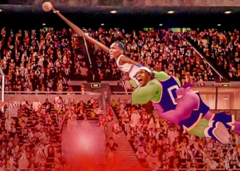 Pacers’ Bennedict Mathurin goes full Space Jam dunk on Myles Turner’s head