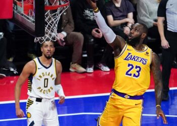 LeBron James of the Lakers recalls Pacers guard Tyrese Haliburton calling him ‘grandpa’ with Team USA.