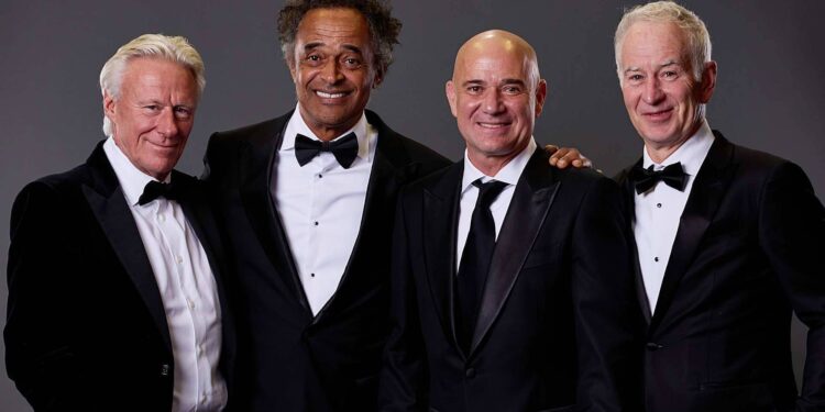 Borg and McEnroe handover the torch to Agassi and Noah in the new Laver Cup era.