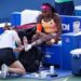 Sade news !! FAIL: Coco Gauff falls from chair after a flashy trick attempt.