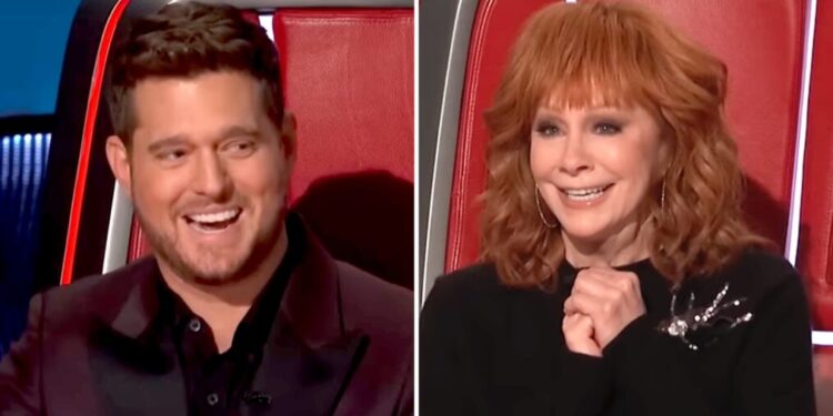 SHOCKING: ‘The Voice’: Reba Mc Entire Stunned as Michael Bublé Steals Country Singer Who Nailed Jelly Roll Song