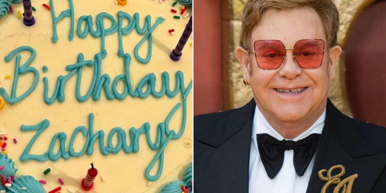 Elton John Shares Snap of Son Zachary’s Birthday Cake as They Celebrate Him Turning 14: ‘So Beautiful’