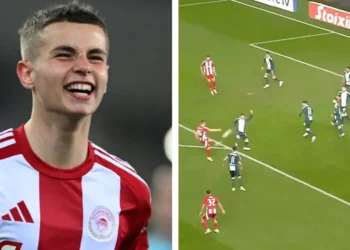 Εντοπίστηκε σε συγκλονιστική κίνηση: Ο Χρήστος Μουζακίτης σκοράρει εντυπωσιακό βόλεϊ για να βοηθήσει τον Ολυμπιακό να νικήσει τον Παναθηναϊκό στο Κύπελλο Ελλάδας