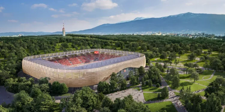 Специален надпис в сектор “В” на новия стадион на ЦСКА