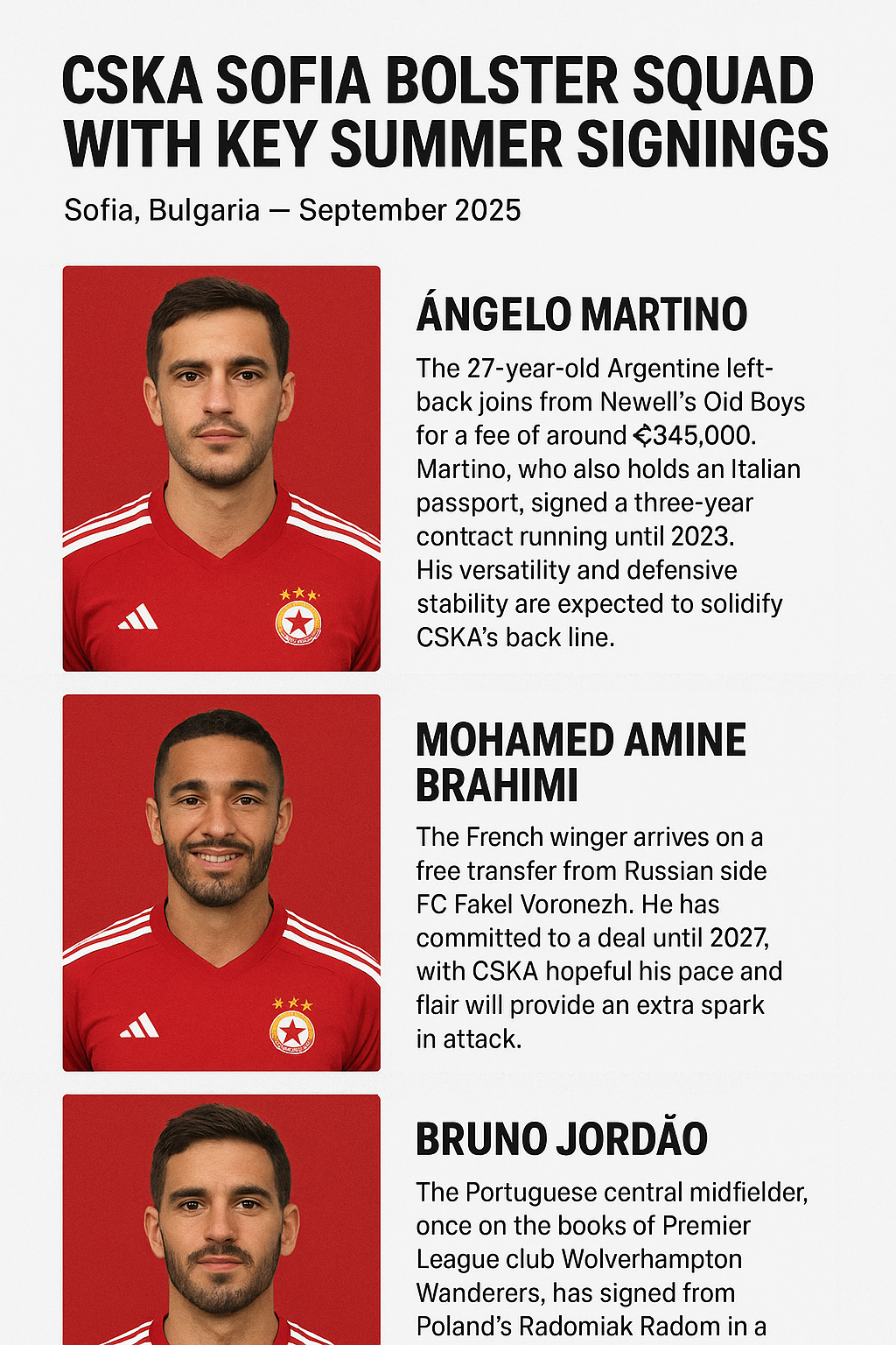 📰 ЦСКА София подсили състава с ключови летни попълнения