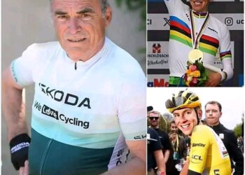 Bernard Hinault je Tadeju Pogačarju podaril klasično kolo, ki ga je podpisal sam, in prisrčno sporočilo: »Imaš ogenj strasti. Ne dovoli, da ga šibki ugasnejo.« Skromna, a močna gesta, ki lahko navdihne celotno novo generacijo kolesarjev. Tadej Pogačar se je na to darilo odzval z 10 besedami, ki so Bernarda Hinaulta globoko ganile …!!!!