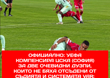 ОФИЦИАЛНО: УЕФА компенсира ЦСКА (София) за две очевидни дузпи, които не бяха отсъдени от съдията и системата VAR; УЕФА присъжда победата на ЦСКА (София) – 3 точки за „армейците“.